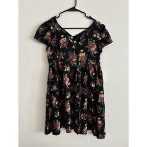 NWT Denim & Supply Ralph Lauren Size Small Black Floral‎ Babydoll Dress